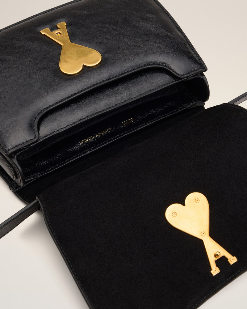 BLACK LEATHER TOP HANDLE PARIS PARIS BAG 5