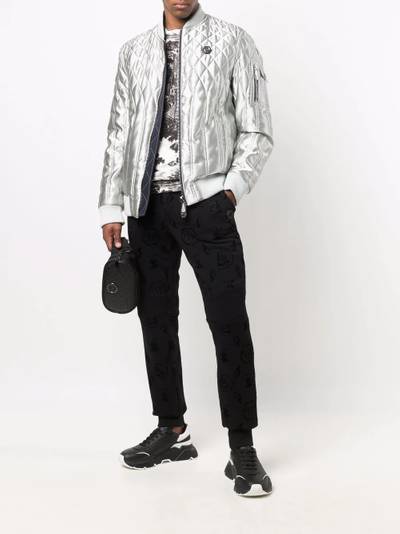 PHILIPP PLEIN flocked monogram track trousers outlook