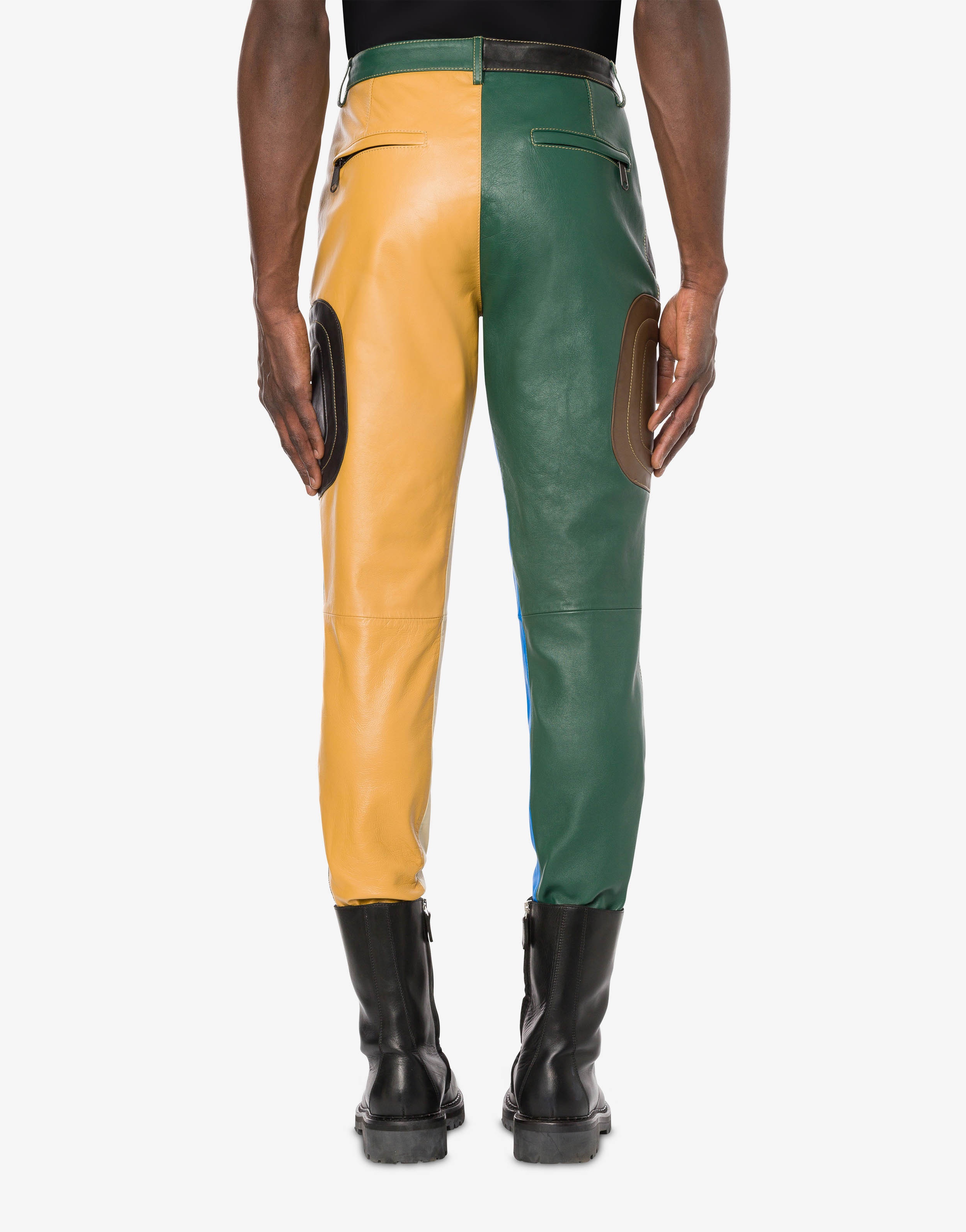 MIXED PATCHWORK NAPPA TROUSERS - 3