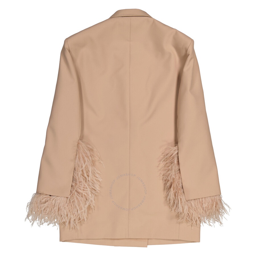 Valentino Ladies Sand Feather Embroidered Jacket - 2