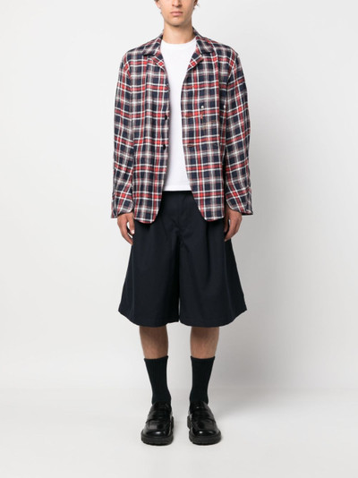 Junya Watanabe MAN check-print linen shirt jacket outlook