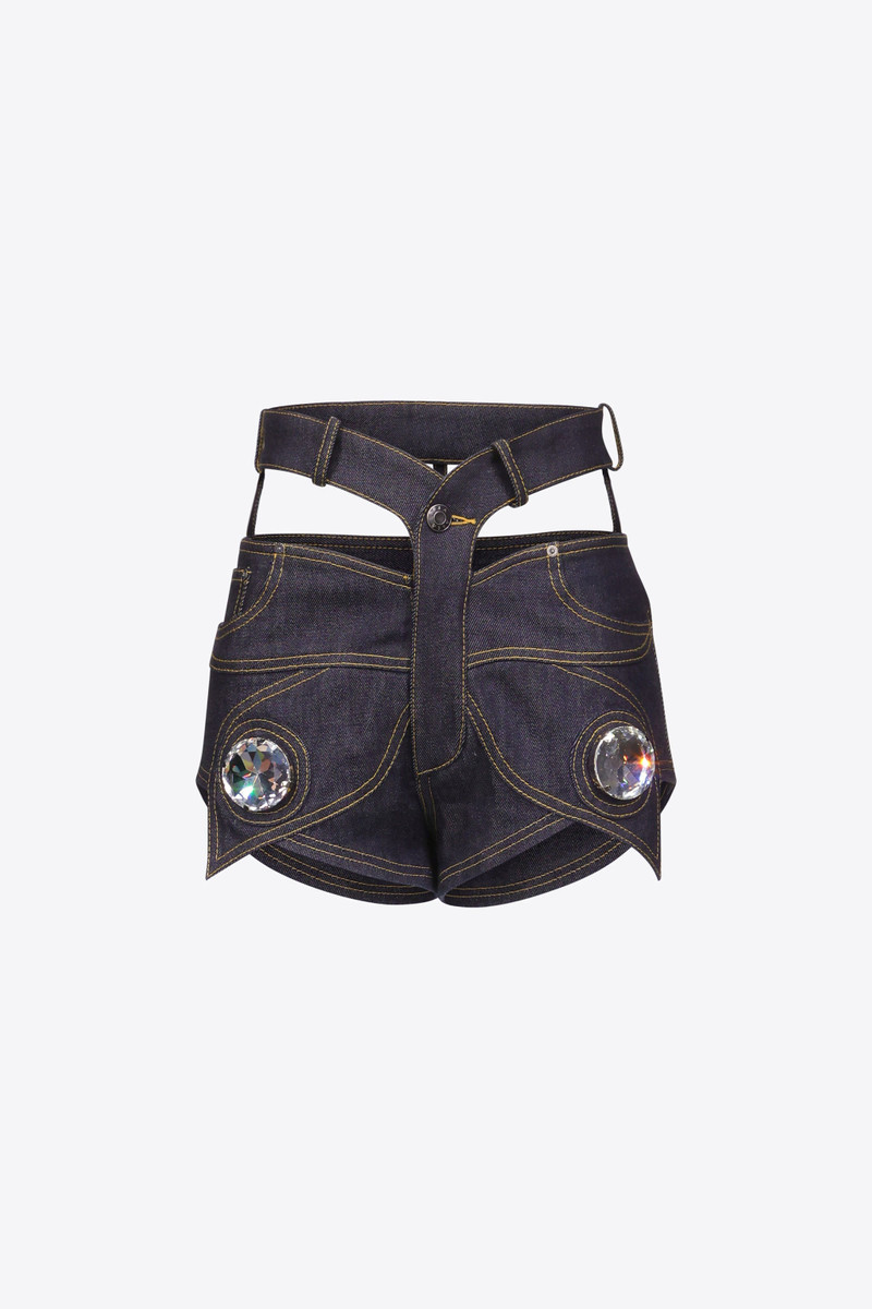 RAW DENIM BUTTERFLY HOT SHORT - 1