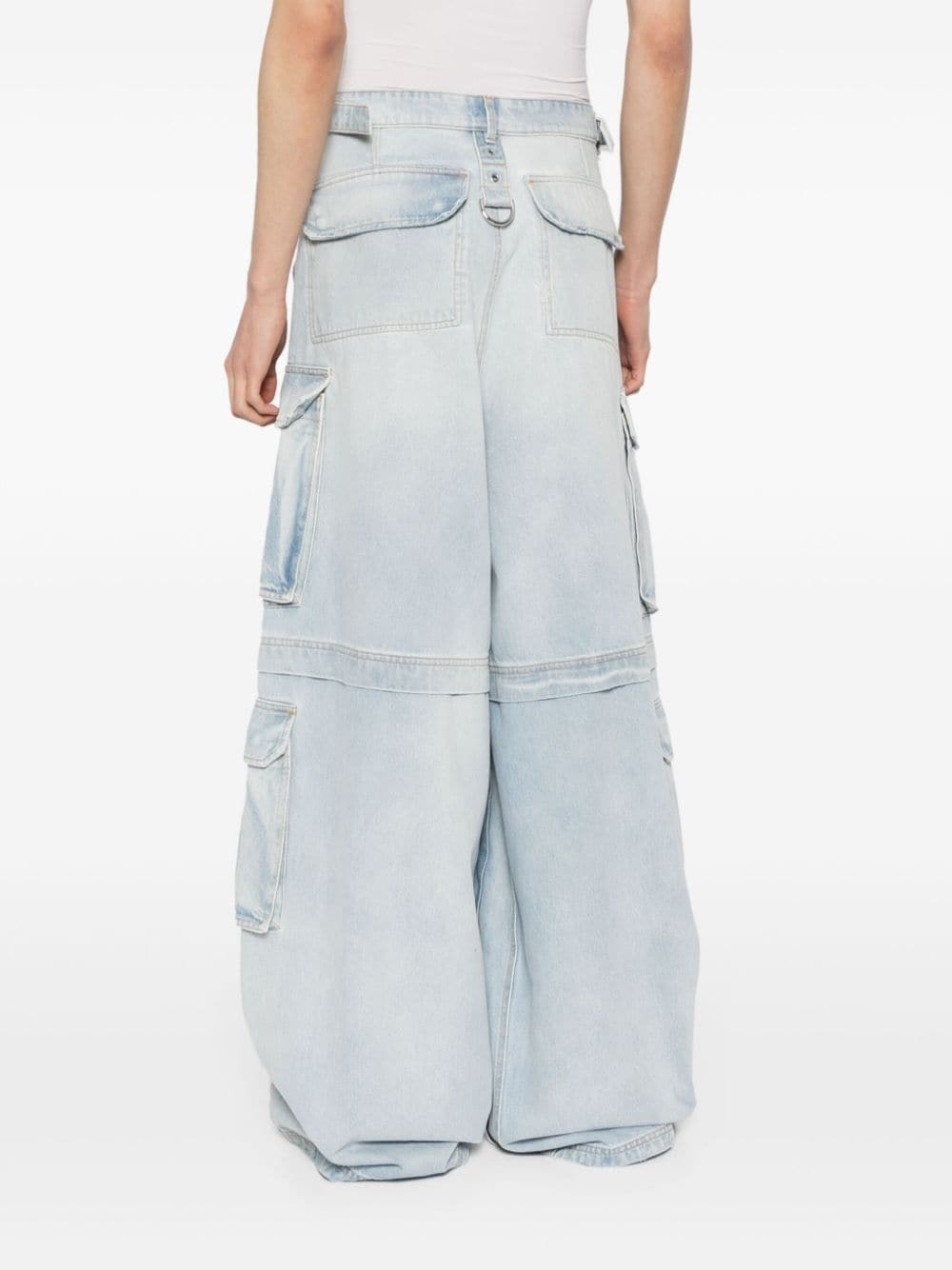 wide-leg multi-pocket jeans - 4