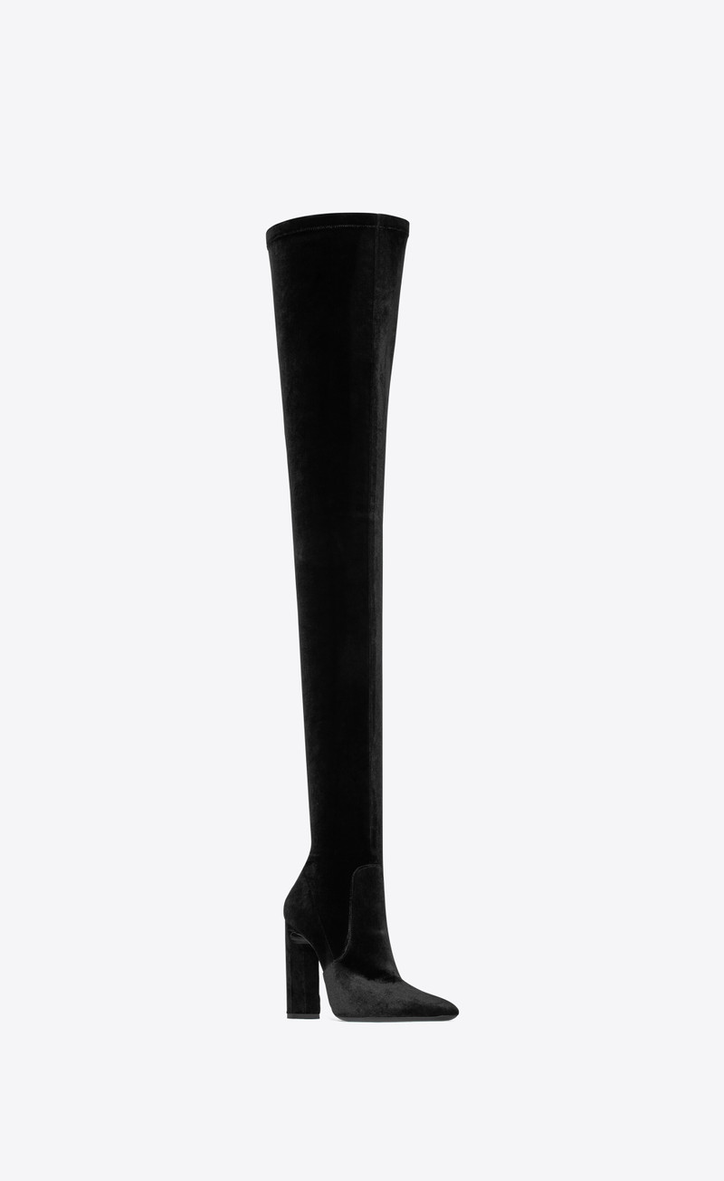 auteuil over-the-knee boots in stretch velvet 5