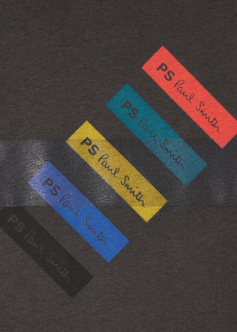Paul Smith Dark Grey 'Barcode' Print T-Shirt outlook