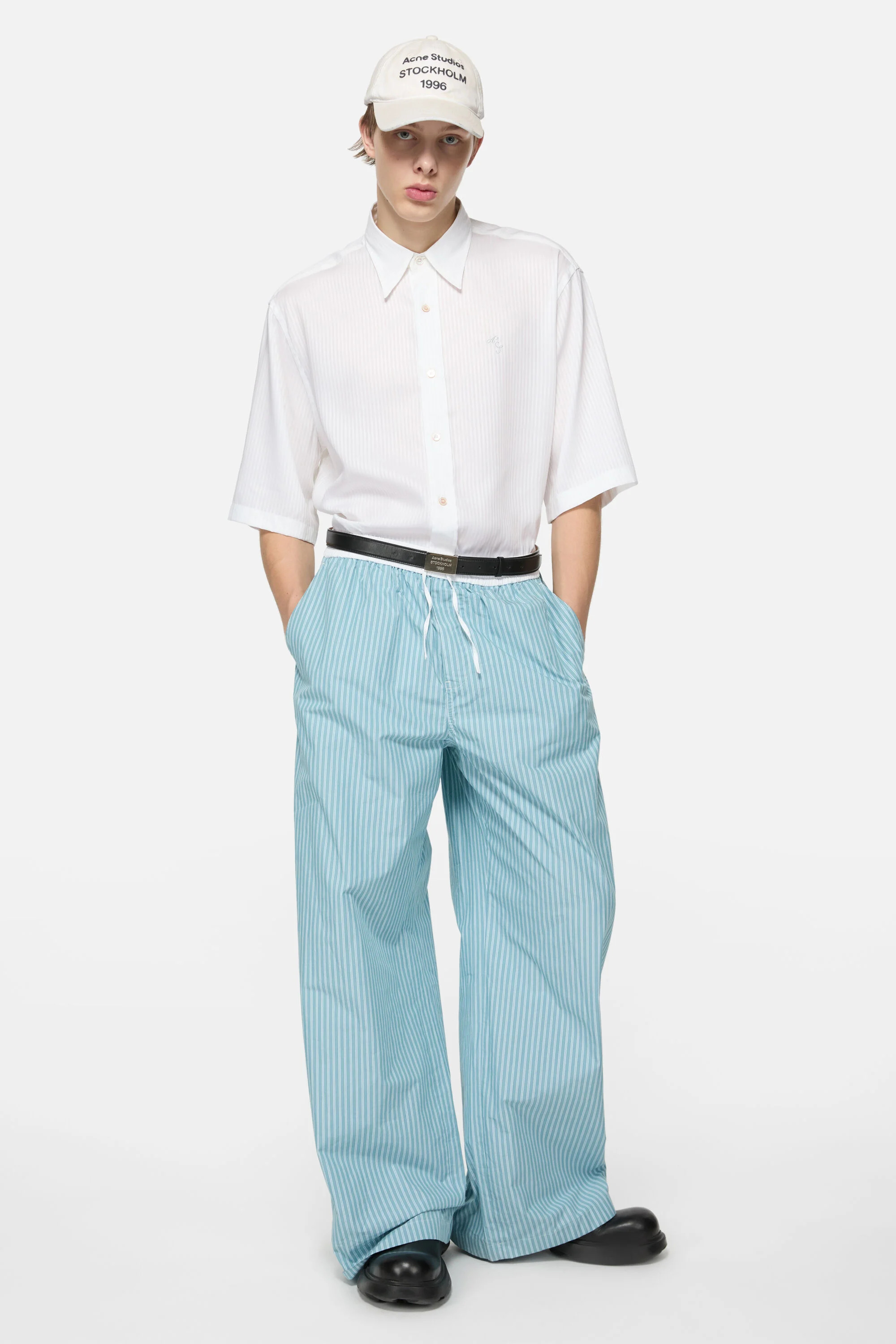 Stripe button-up shirt - White - 2