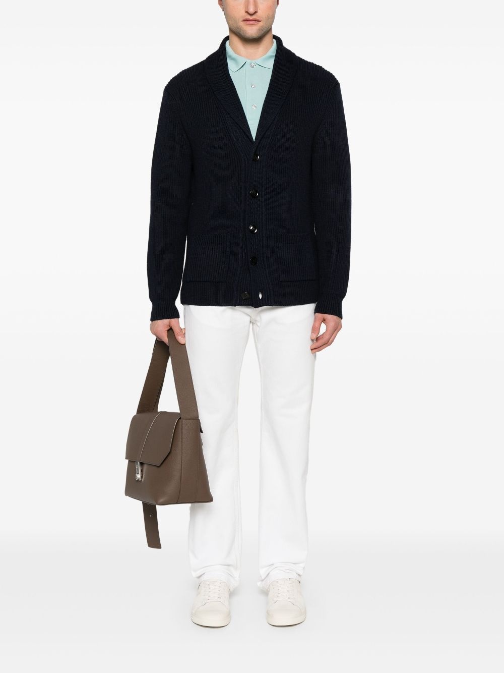 shawl-collar cardigan - 2