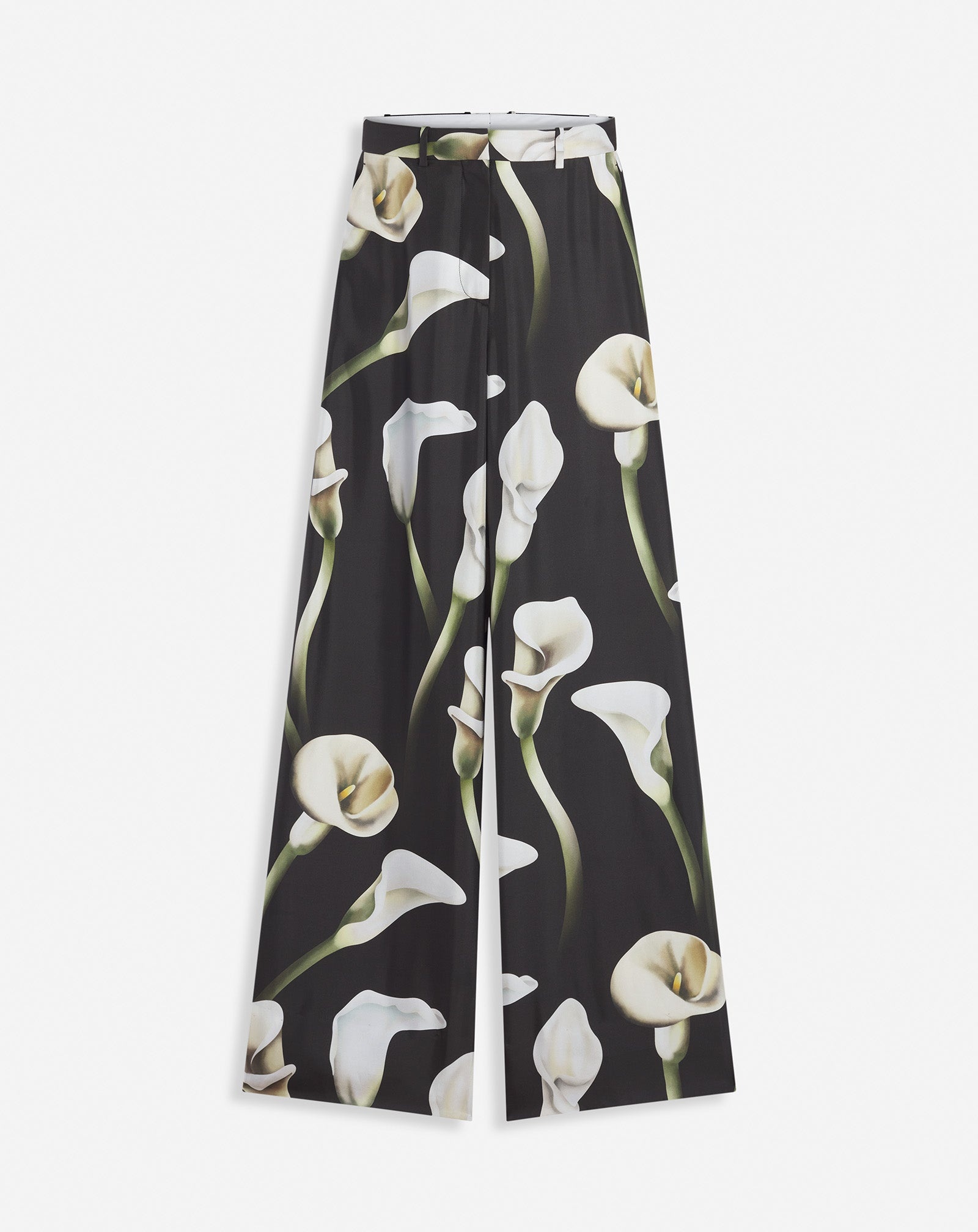 WIDE-LEG CALLA LILY PRINT PANTS - 1