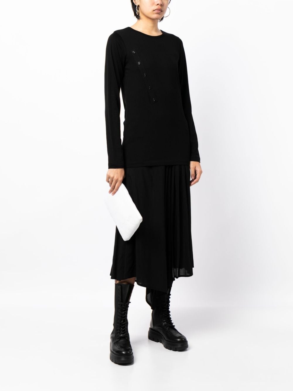 asymmetric-design cotton top - 6