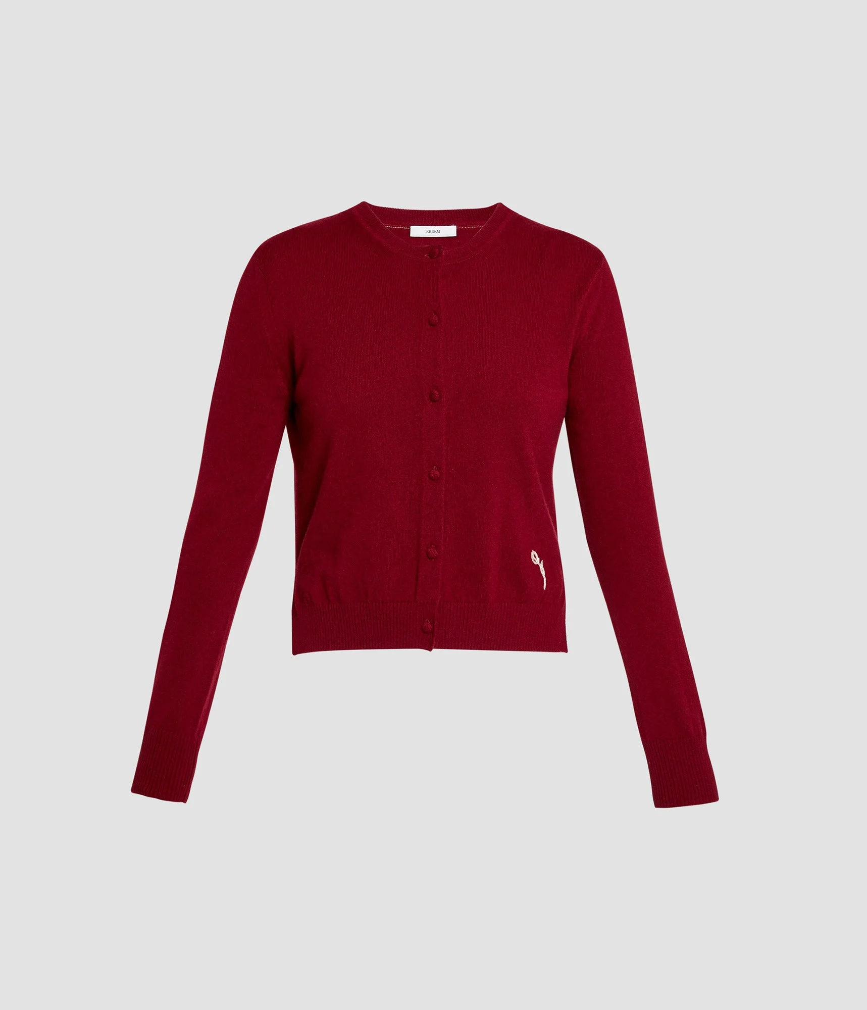 CASHMERE CREW NECK CARDIGAN - 1