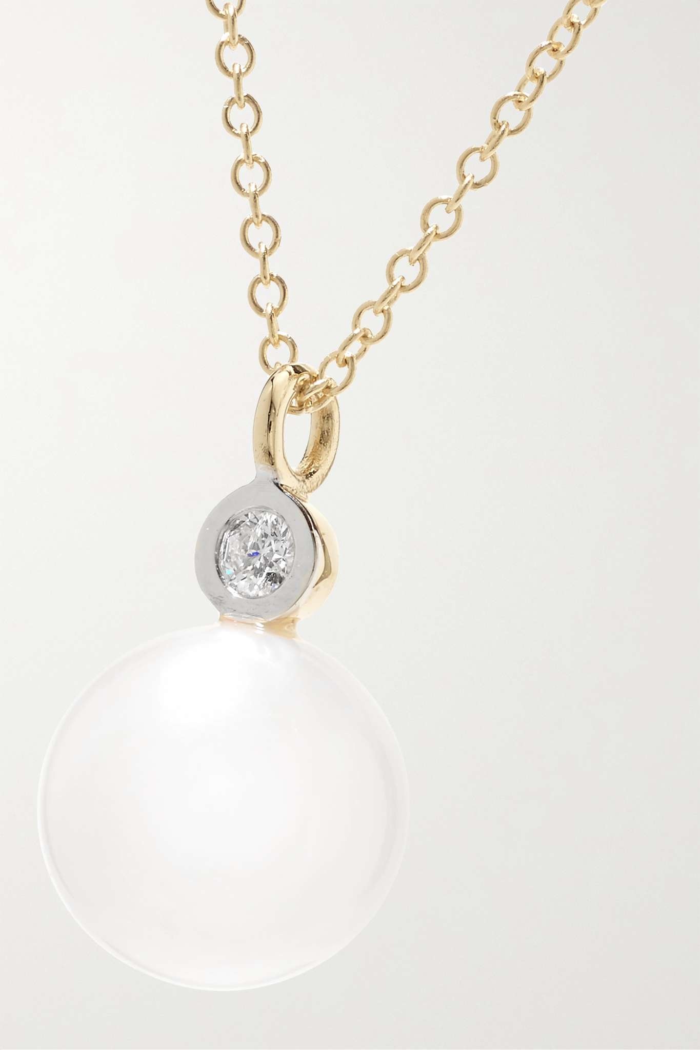 14-karat gold, pearl and diamond necklace - 4