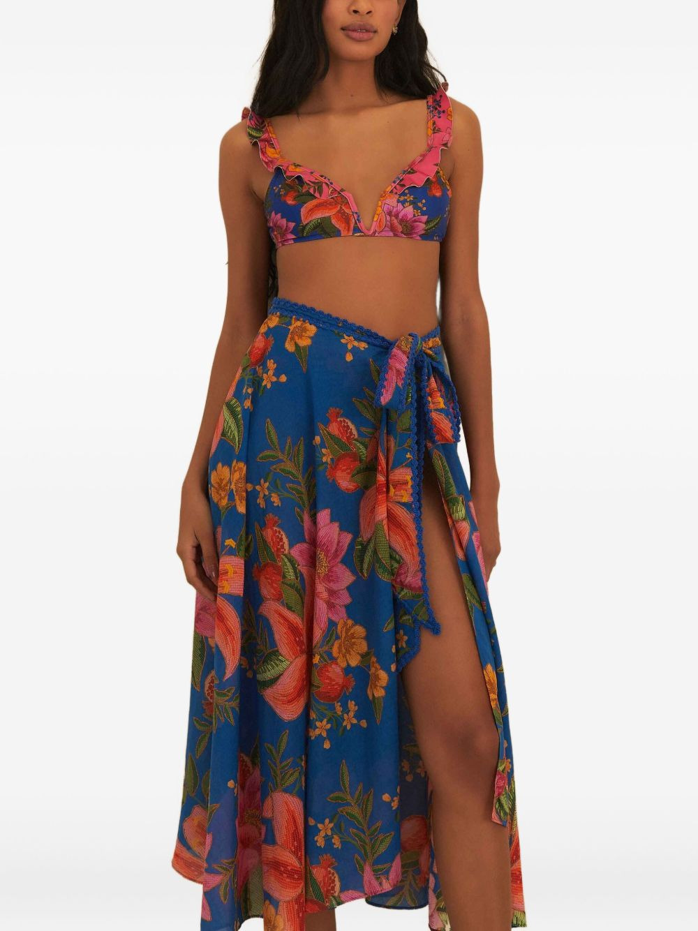 floral wrap midi skirt - 3