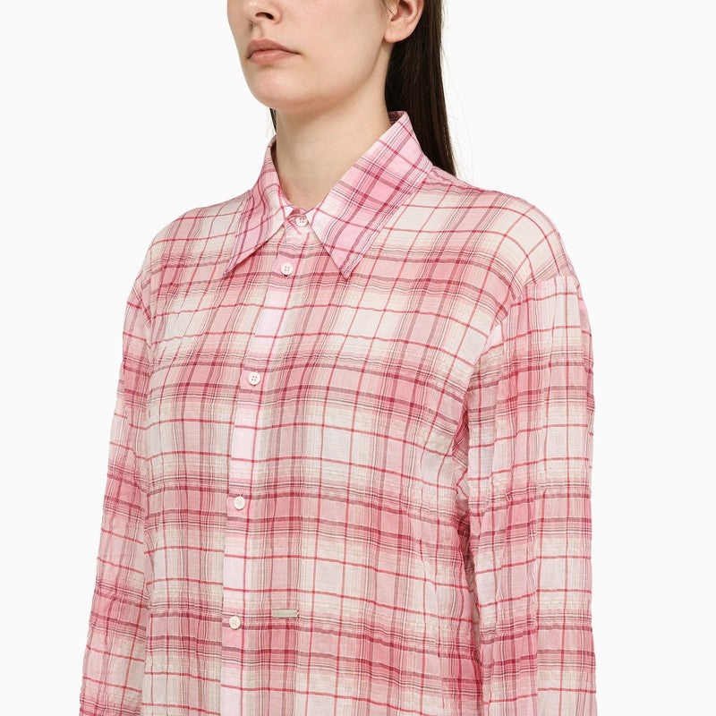 Dsquared2 White/Pink Checked Cotton Shirt Women - 4