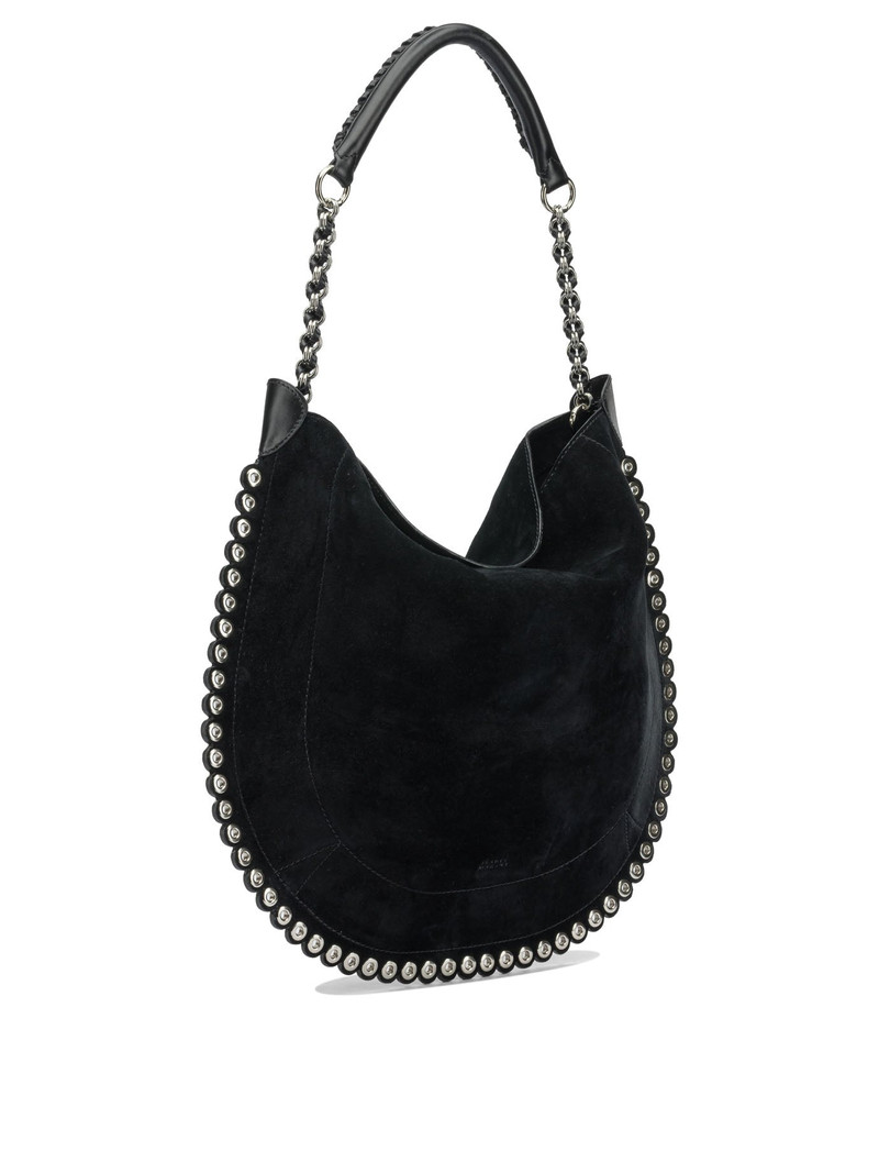 Isabel Marant Oskan Hobo Soft Shoulder Bags Black outlook