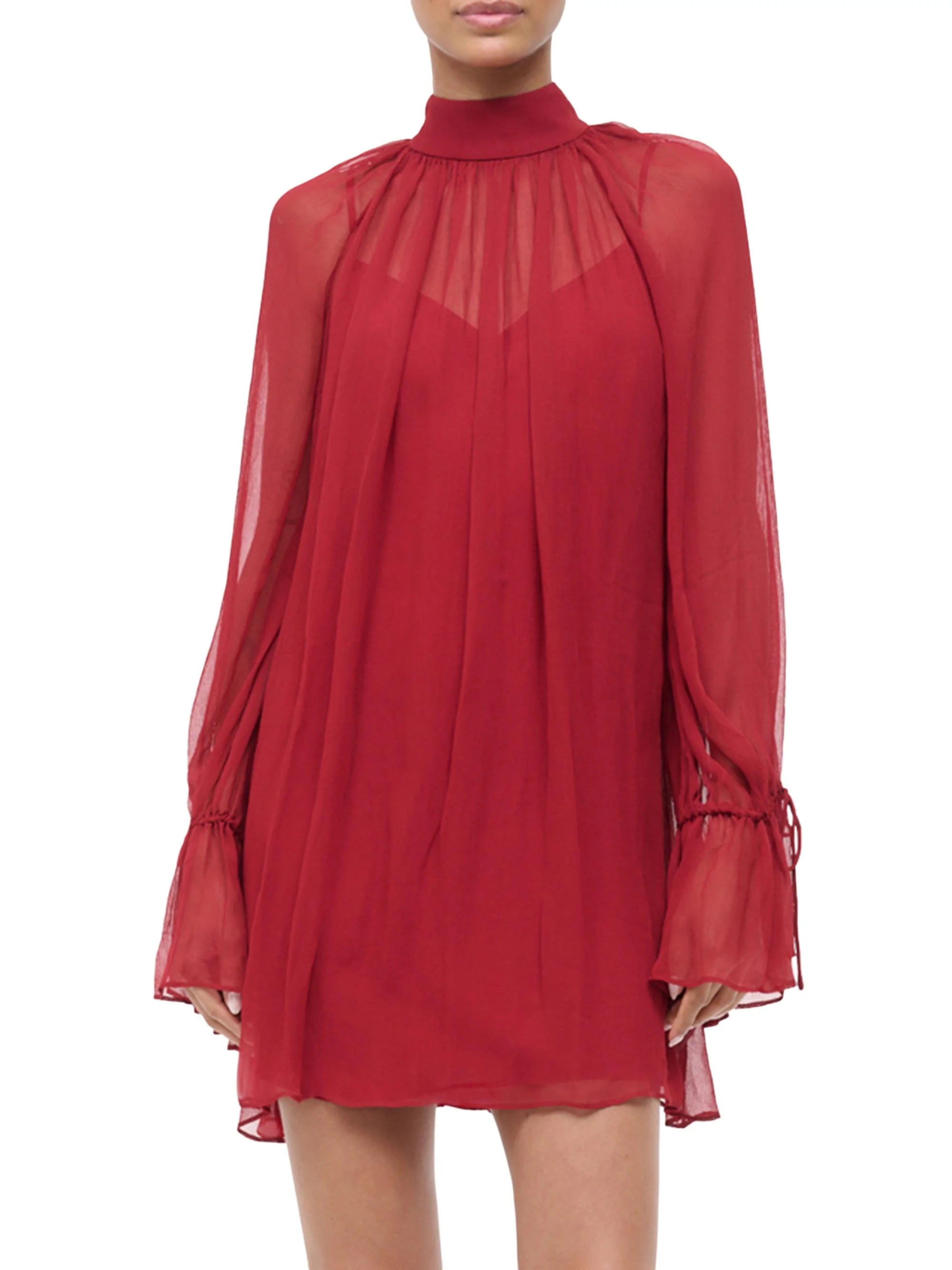 Women's Roux Chiffon Tieneck Minidress - Pomegranate - 1