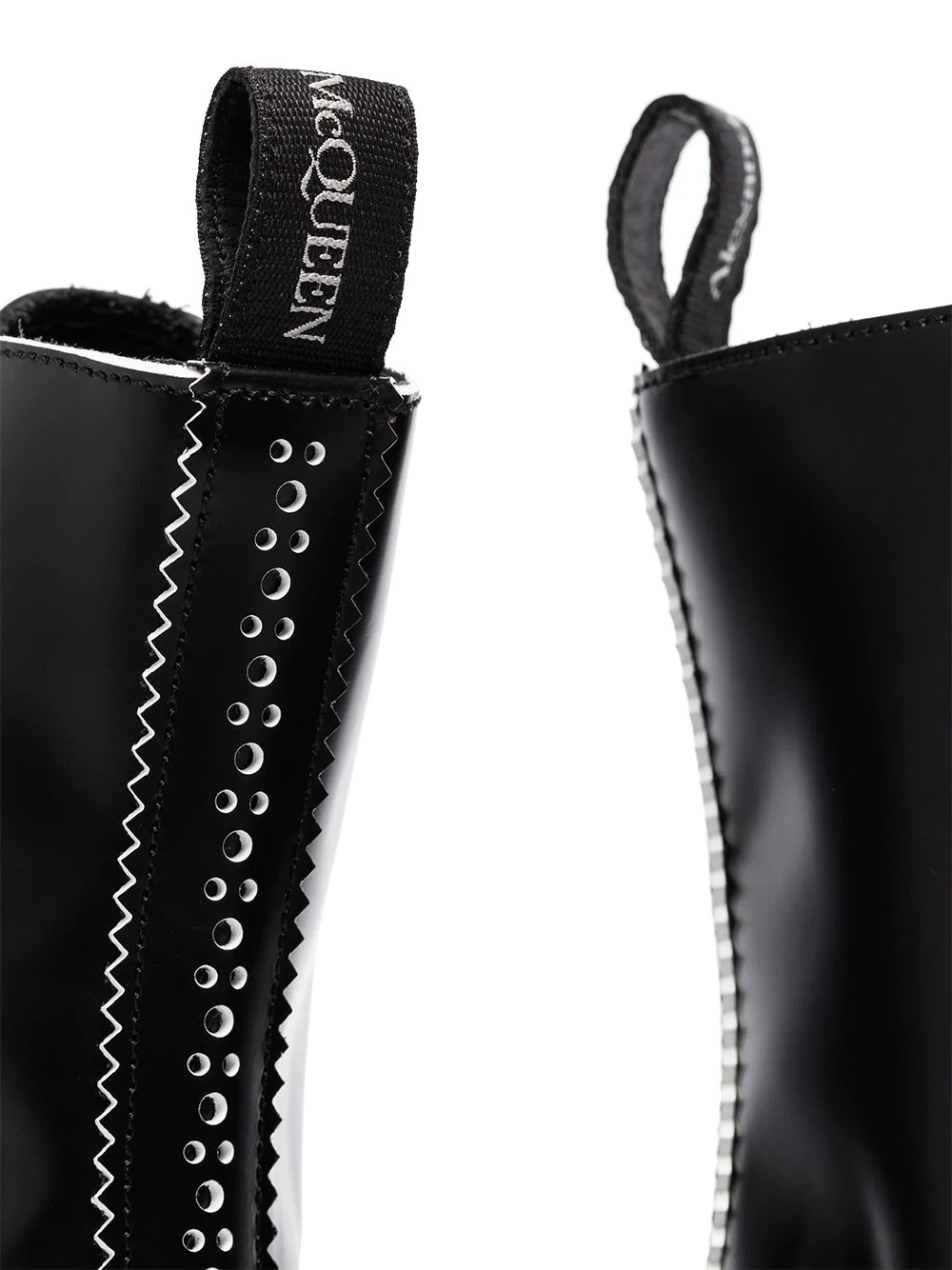 contrast-perforation ankle boots - 4