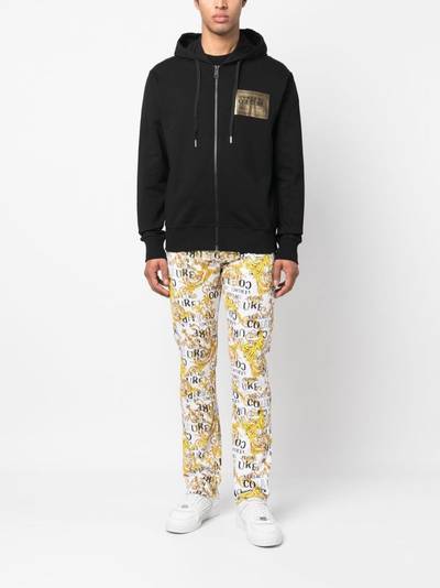 VERSACE JEANS COUTURE logo-print zipped hoodie outlook