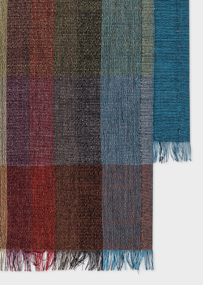 Paul Smith Wool-Silk 'Signature Stripe Check' Scarf outlook