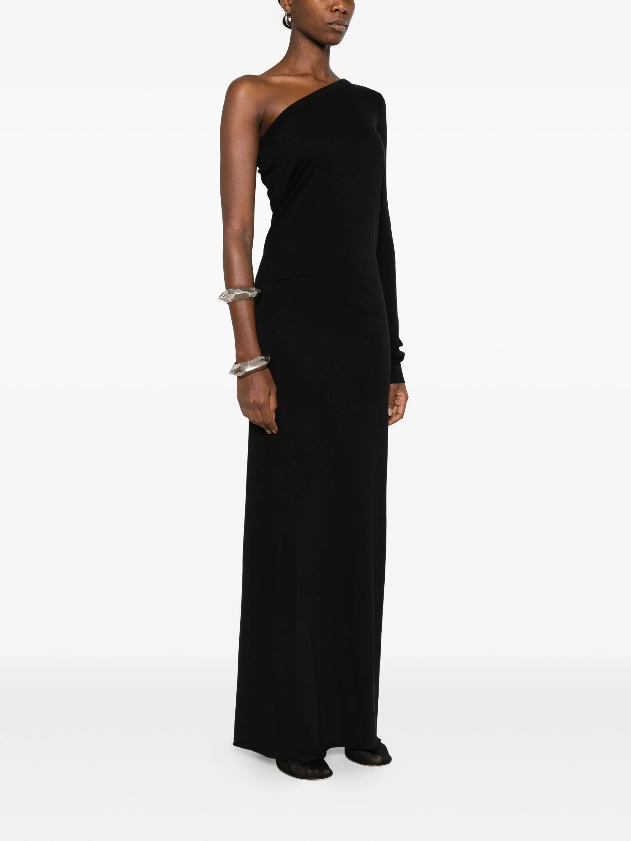 Rick Owens Drkshdw Asymmetrical-neckline Maxi Dress - 4