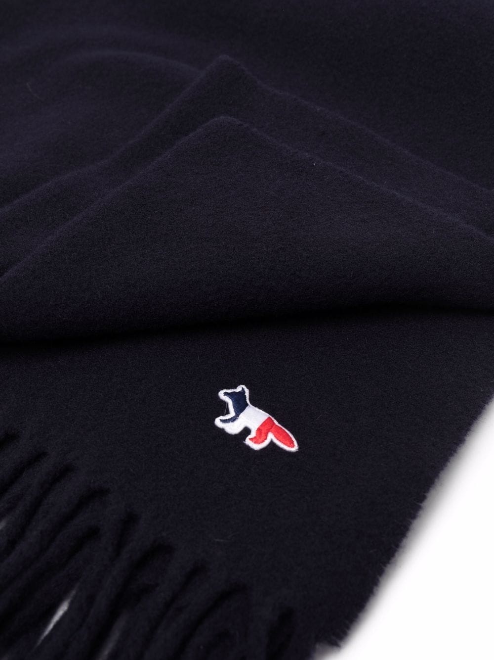 embroidered-logo wool scarf - 3