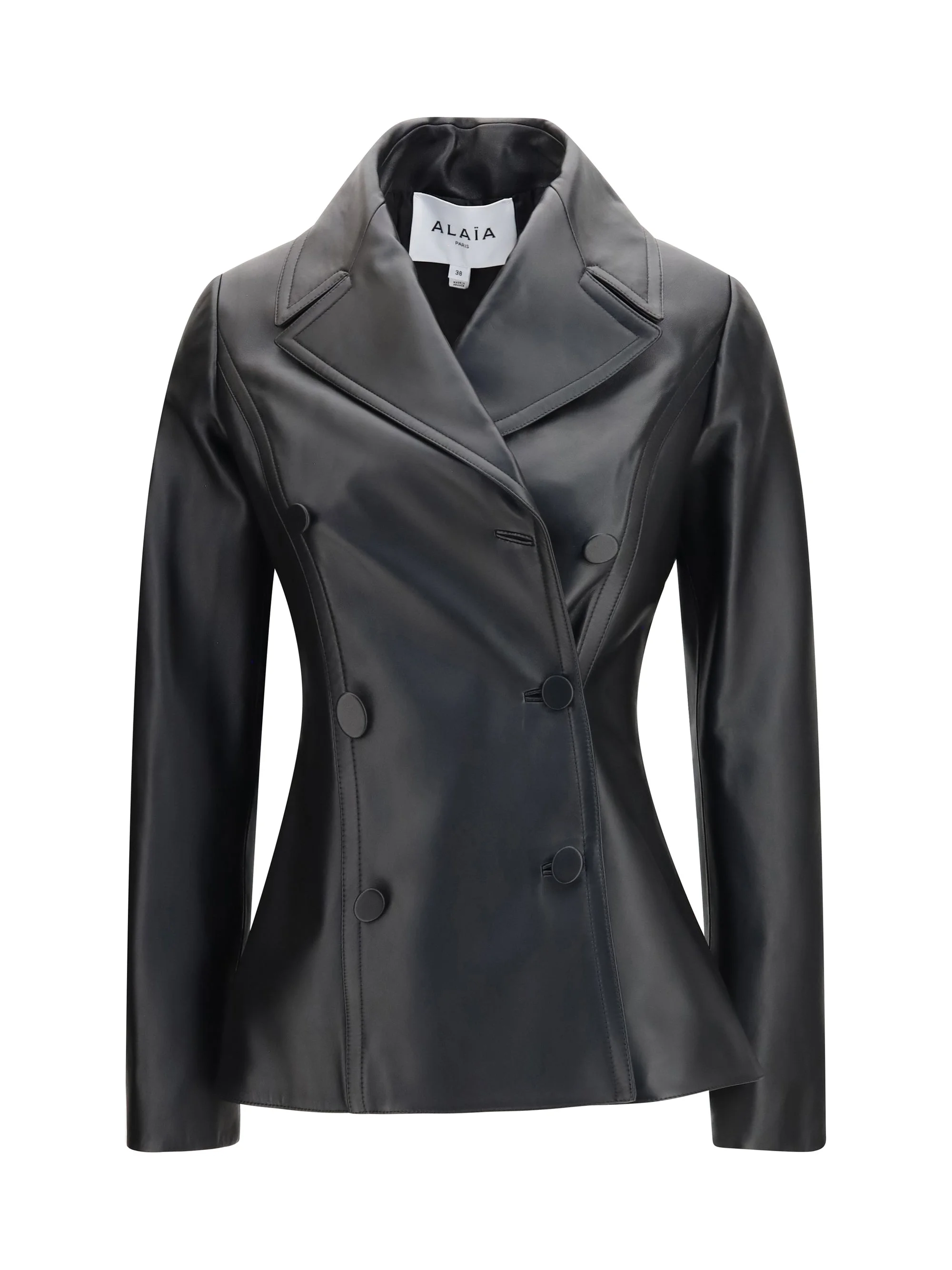 Alaïa Fitted Leather Caban Coat - 1