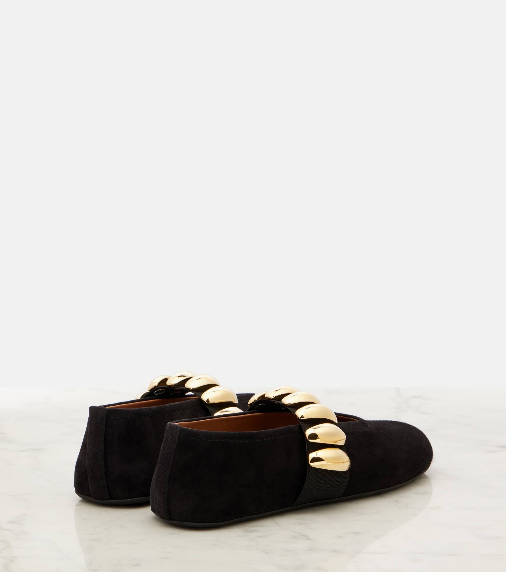 Embellished suede ballet flats - 2