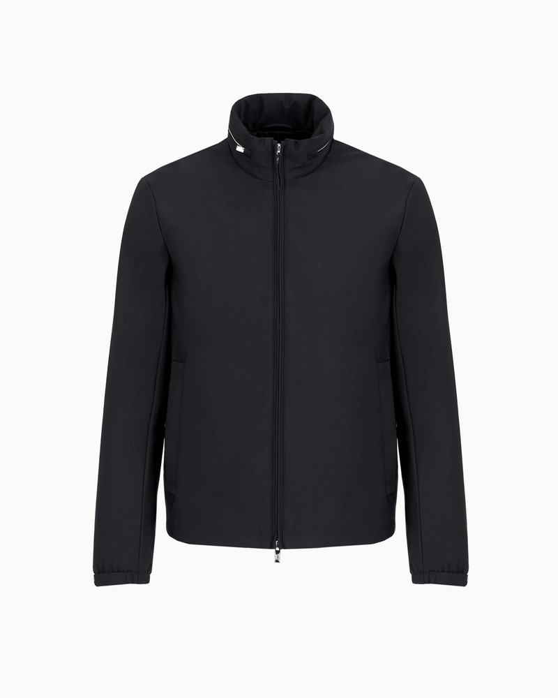 Full-zip nylon blouson with stowaway hood 1