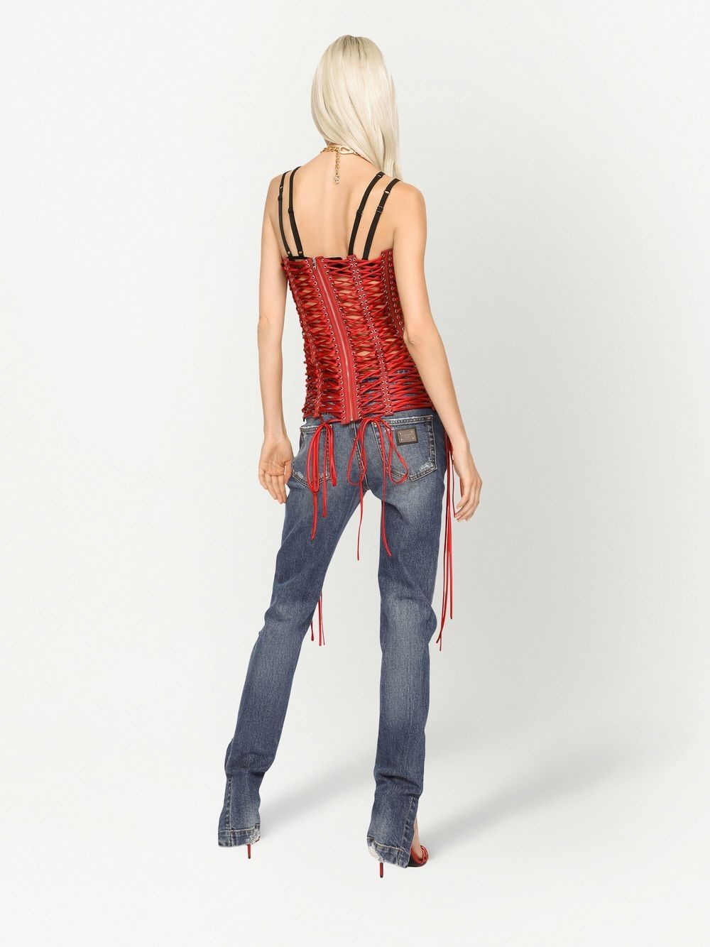 split-hem extra-long skinny jeans - 4