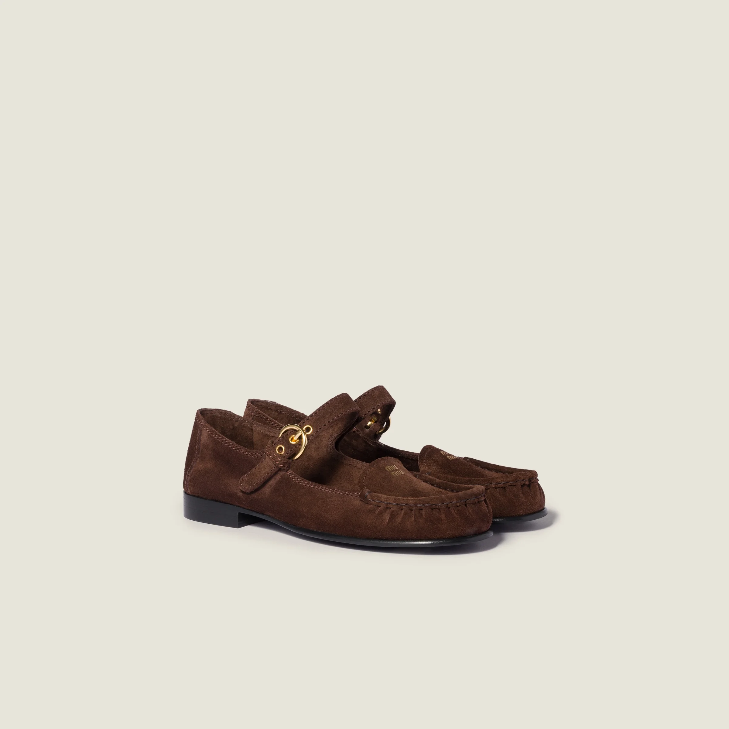 Suede loafers with buckle - 1