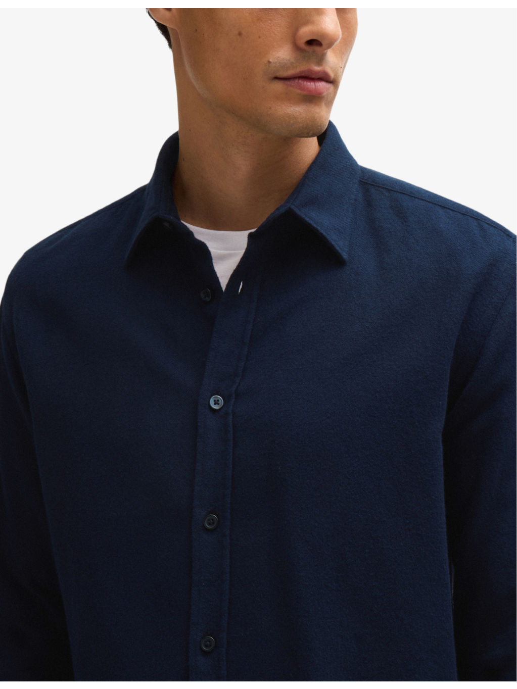 Spread-collar soft-texture cotton shirt - 5