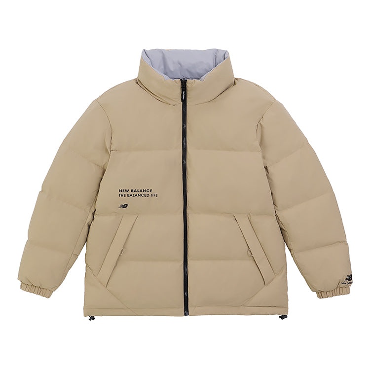New Balance Logo Warm Down Jacket 'Grey Khaki' 5PC44273-BEI - 3