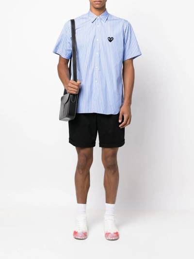 Comme des Garçons PLAY heart-patch striped shirt outlook