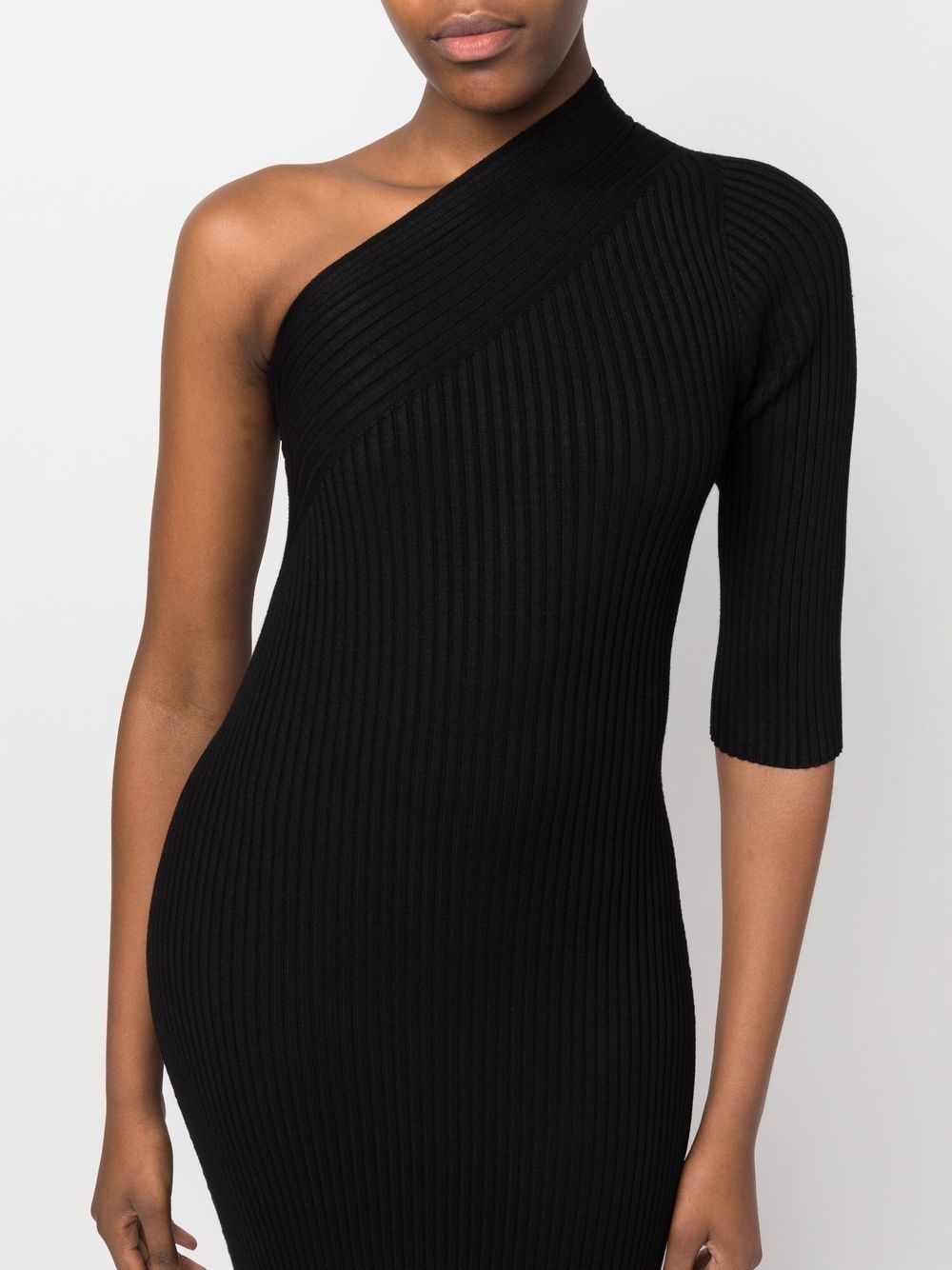 ribbed asymmetric midi dress - 5