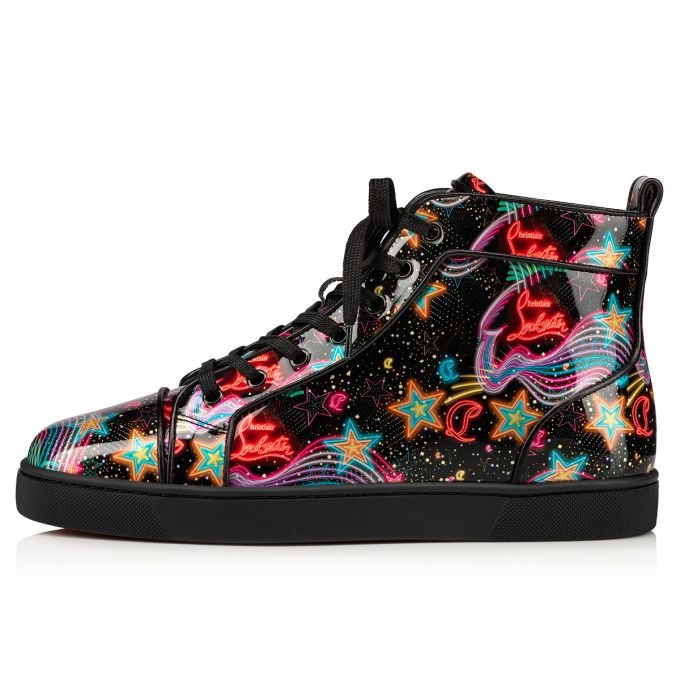 Black Louis Orlato Starlight leather high-top trainers, Christian Louboutin