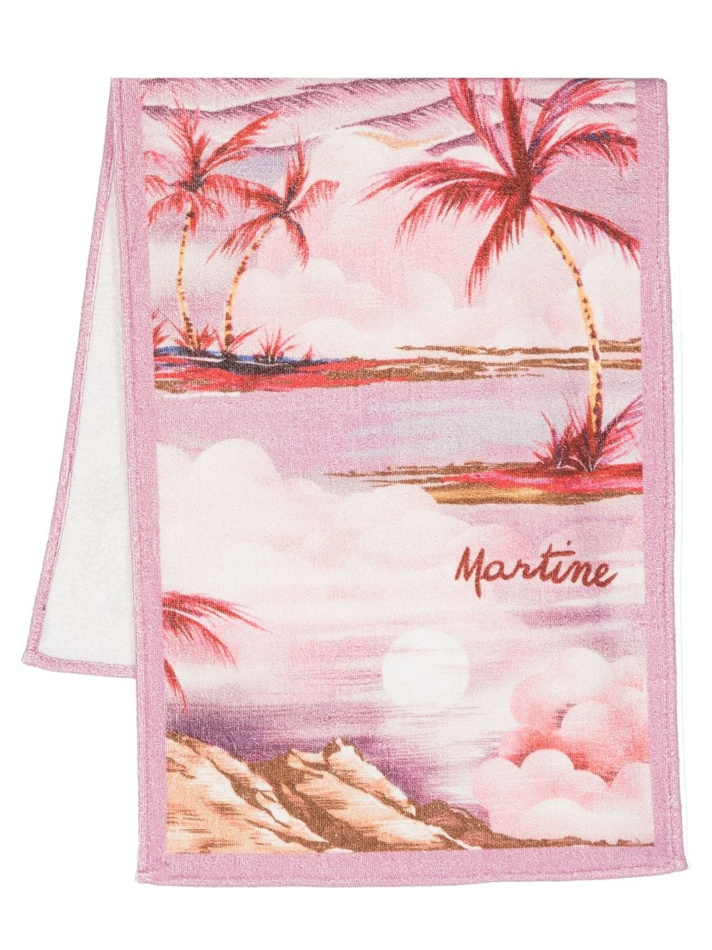 palm tree-print towel scarf - 1