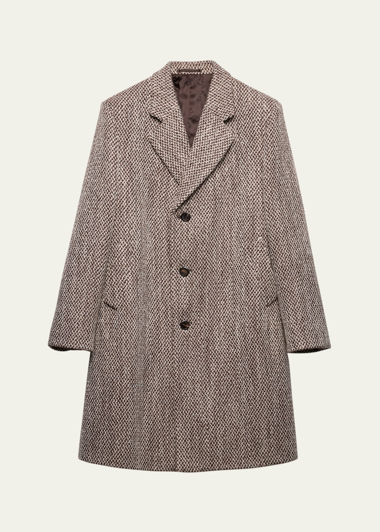 Men's Tweed Overcoat - 1