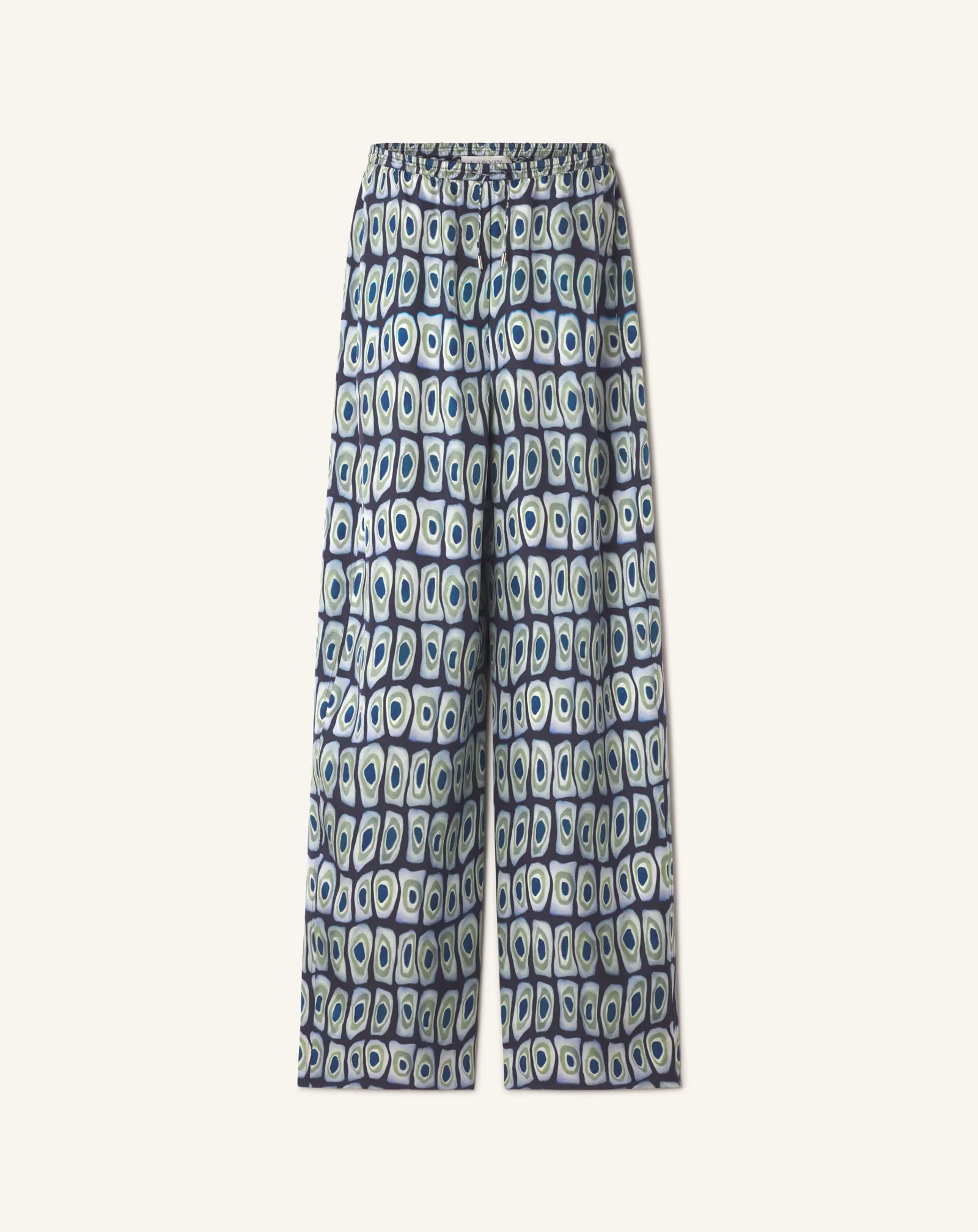 PRINTED WIDE-LEG SILK PANTS - 1