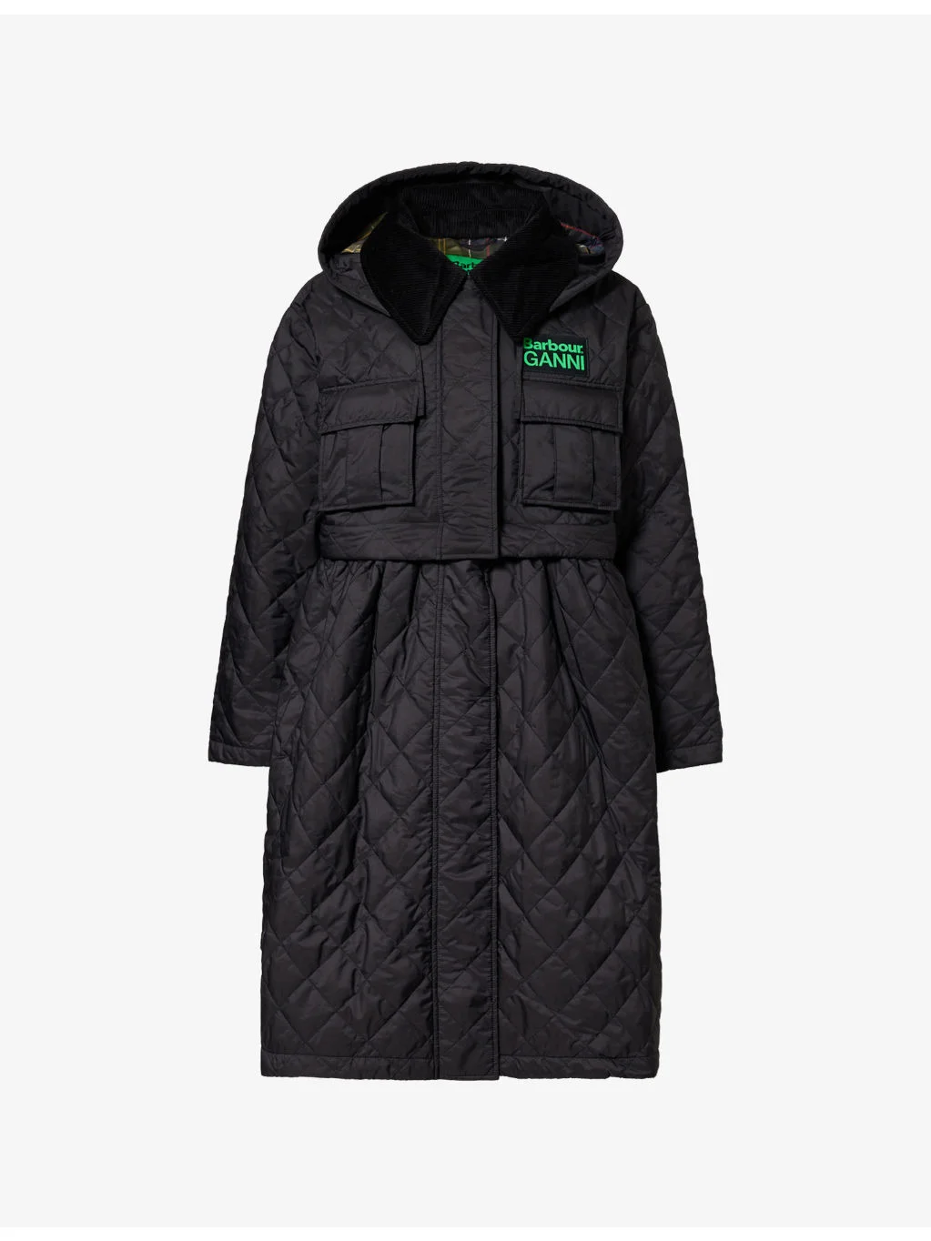 Barbour x Ganni Peplum Quilted Shell Jacket - 1