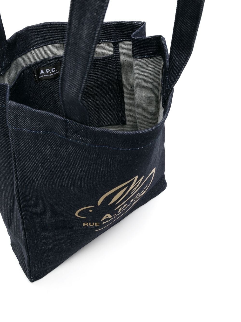 logo-print denim tote bag - 8