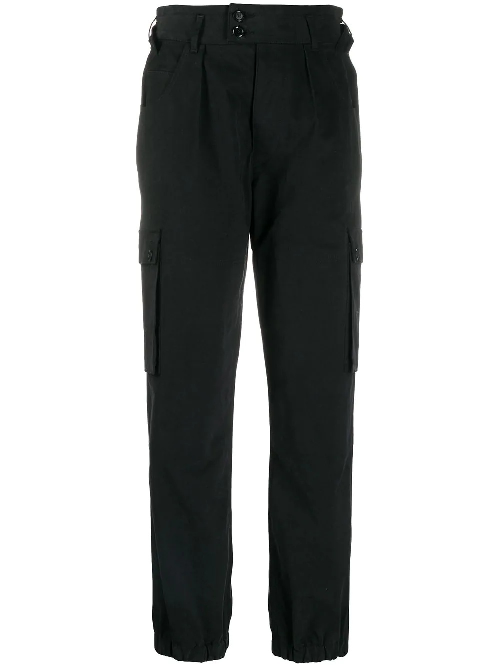 high-waisted cargo trousers - 1