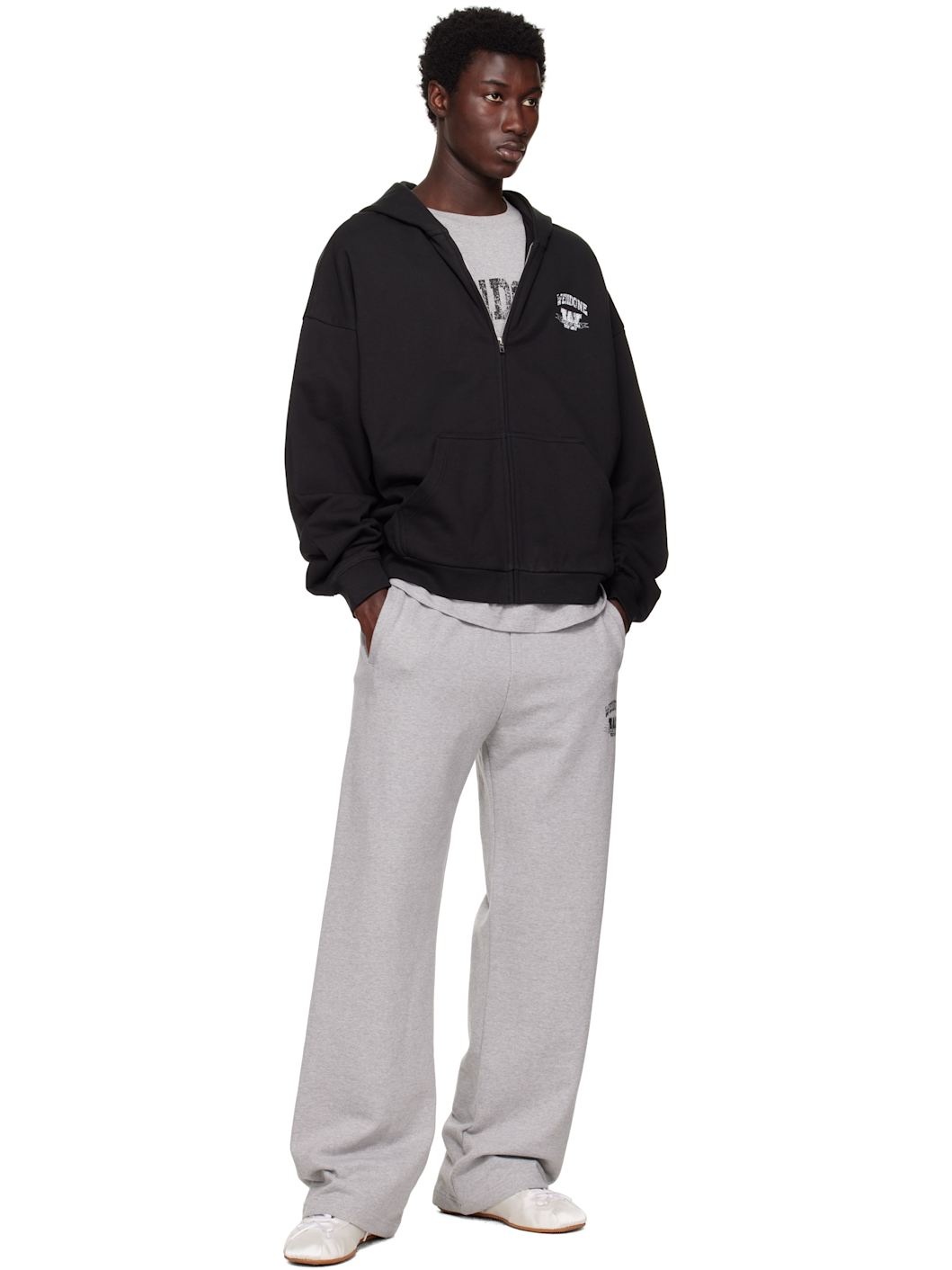 Black Collegiate Zip-Up Hoodie - 4
