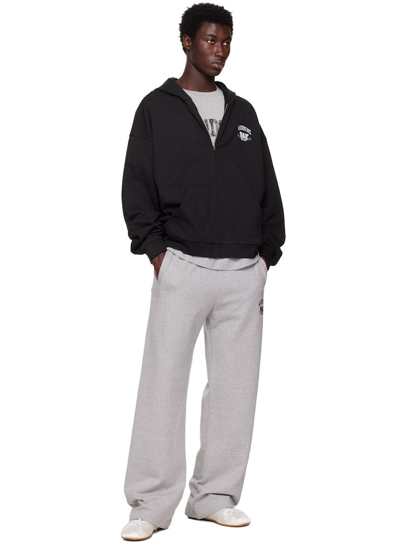 We11done Black Collegiate Zip-Up Hoodie outlook