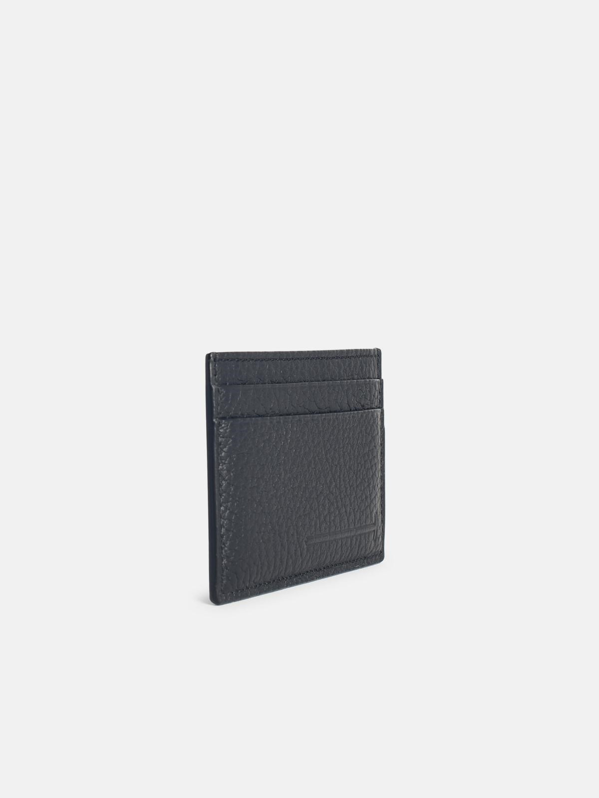 BLACK LEATHER CARDHOLDER - 2