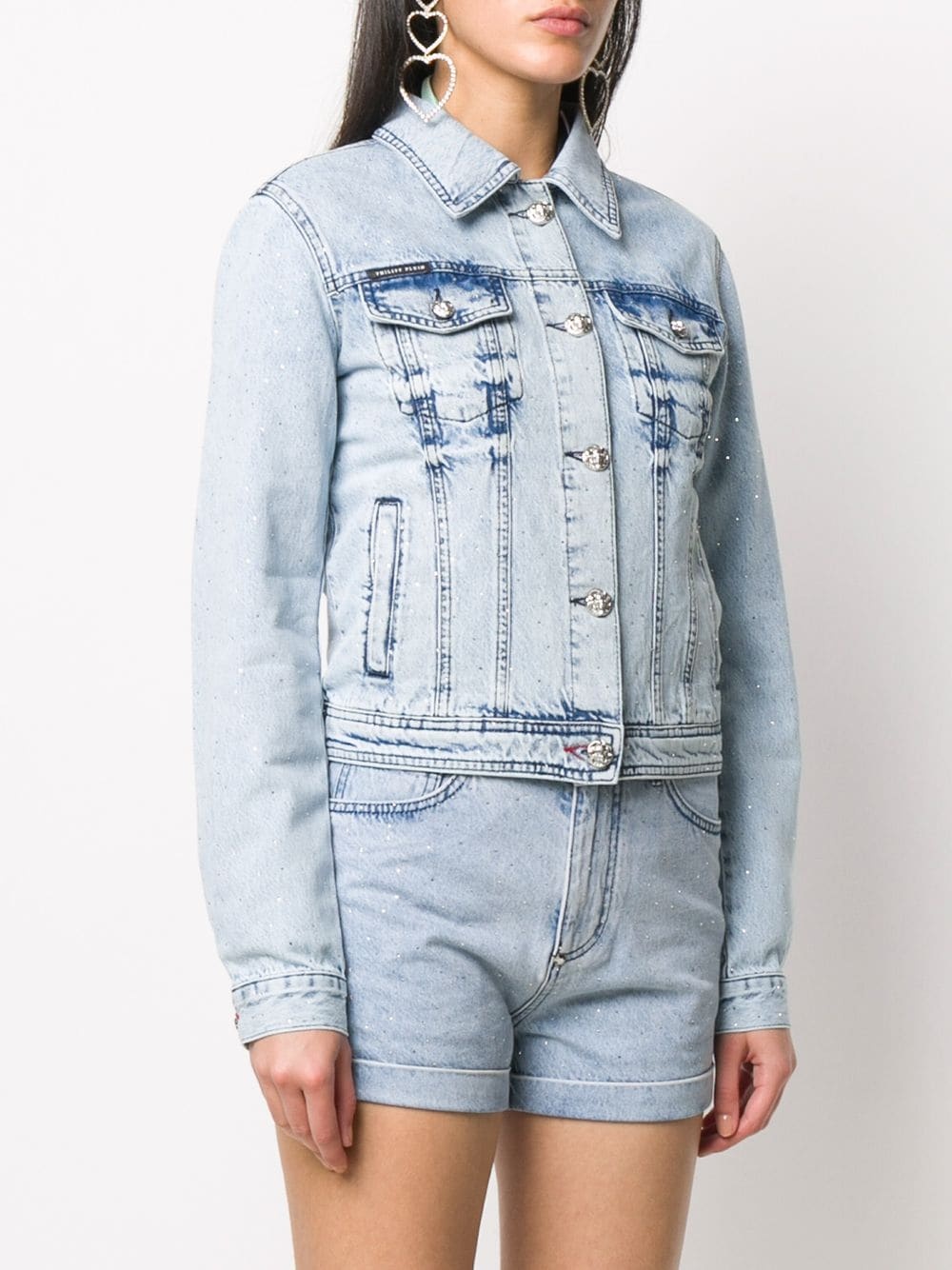 acid-wash denim jacket - 3