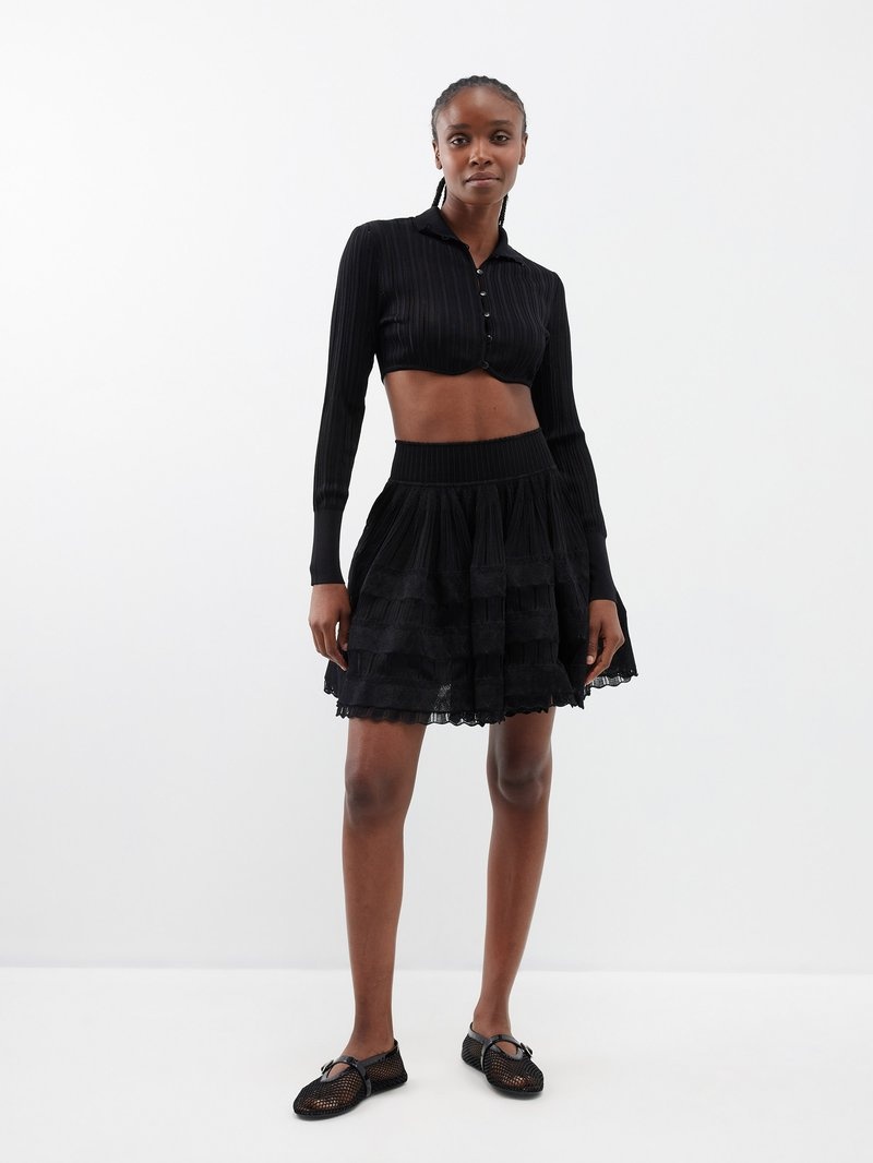 ALAÏA Women's SHETLAND WOOL MINI SKIRT