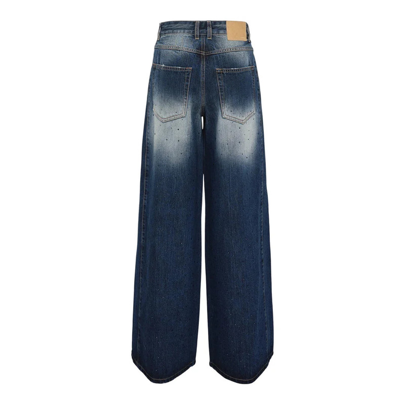 We11done Black Womens Rhinestone Denim outlook