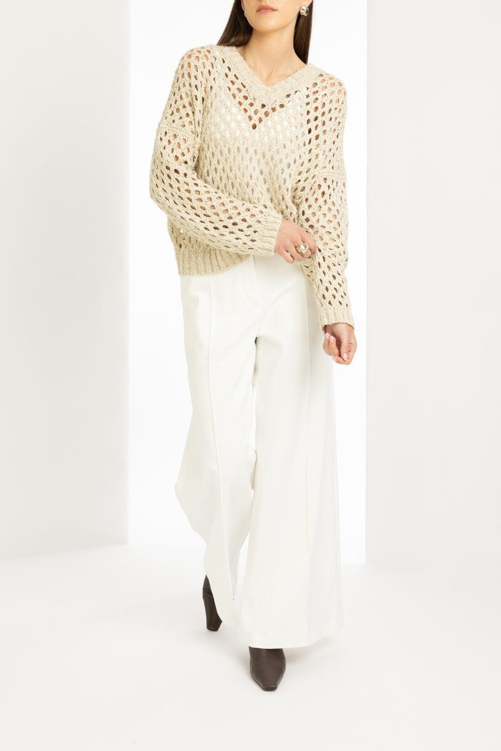 Pailette V-Neck Sweater - 2