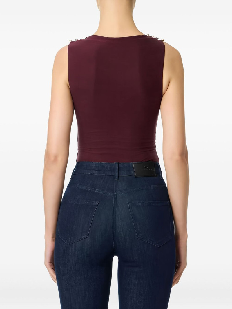 ELISABETTA FRANCHI decorative-buttons ribbed tank top outlook