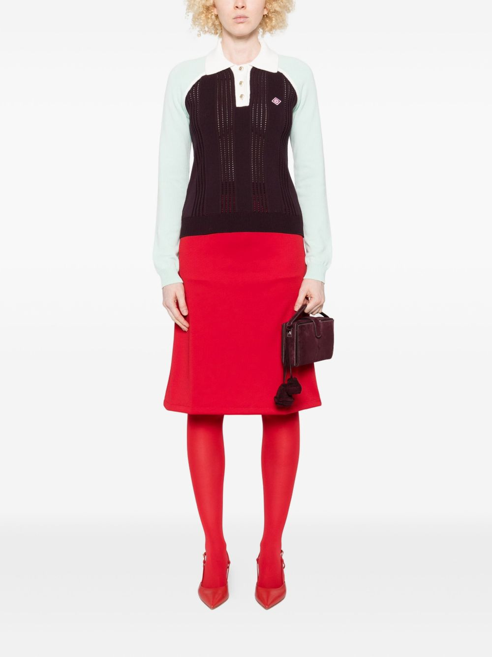 colourblock polo top - 2