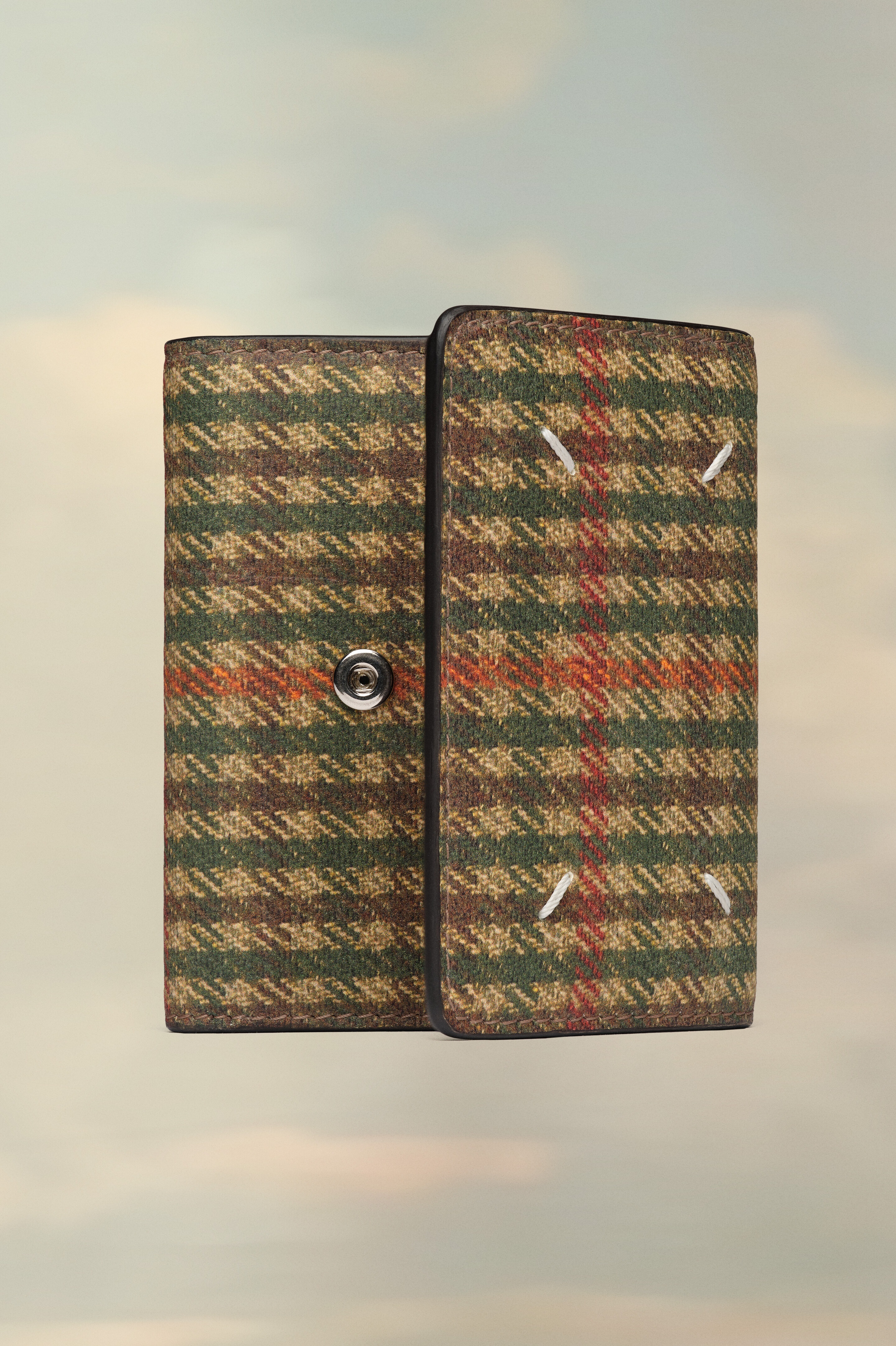 Check print leather wallet - 1
